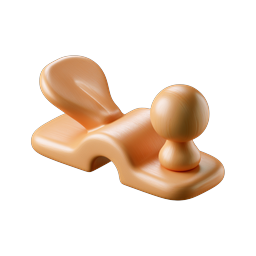 Wooden Hand Plane Icon - 3D Clay Style Tool