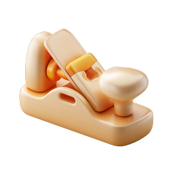 Wooden Hand Plane Icon - 3D Woodworking Tool Design
