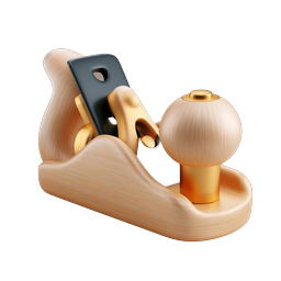 Wooden Hand Plane with Smartphone 3D Icon