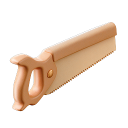Wooden Hand Saw Icon | 3D Realistic Carpentry Tool