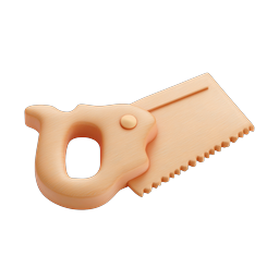 Wooden Hand Saw 3D Icon | Carpentry Tool Graphic