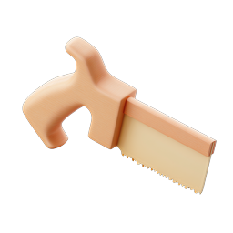 Wooden Hand Saw 3D Tool Icon | Carpentry Equipment
