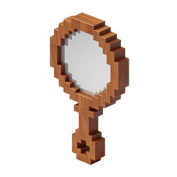 3D Isometrisches Icon eines Handspiegels aus Holz