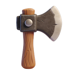 Wooden Handle Axe Icon | 3D Medieval Tool