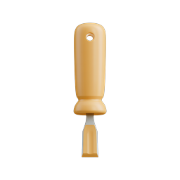 Wooden Handle Chisel 3D Icon | Woodworking Tool