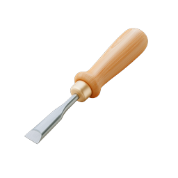 Wooden Handle Chisel Tool Icon | Realistic Woodworking