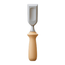 Wooden Handle Scraper Tool Icon | 3D Realistic Design