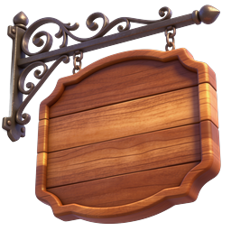 Wooden Hanging Sign Icon - Classic Shop Signboard