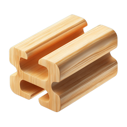 Wooden Hashtag Icon - 3D Natural Timber Symbol