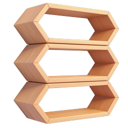 Wooden Hexagon Wall Shelves Icon - Modern Home Decor