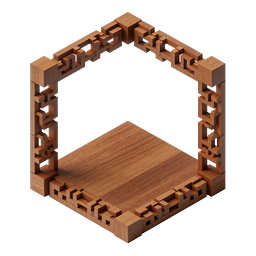 Wooden Hexagonal Frame Isometric 3D Icon
