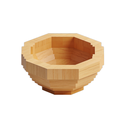 Wooden Hexagonal Vessel | 3D Rendered Wooden Planter