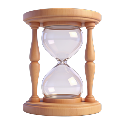 Wooden Hourglass Icon - Classic Time Symbol 3D