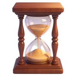 Wooden Hourglass Icon - 3D Realistic Time Symbol
