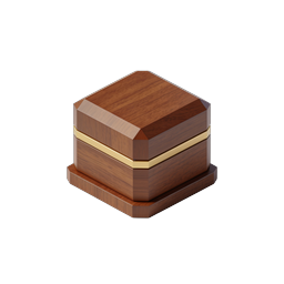 Luxury Wooden Jewelry Box with Gold Trim | 3D Icon