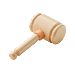 Wooden Judge Gavel Icon - Legal & Court Symbol