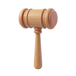Wooden Judge Gavel Icon - Legal Justice Symbol