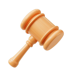 Wooden Judge Gavel Icon - Legal Justice Symbol