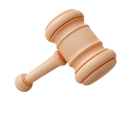 Wooden Judge Gavel Icon - Court & Legal Symbol