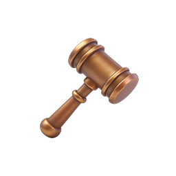 Wooden Judge Gavel Icon - Court & Legal Symbol