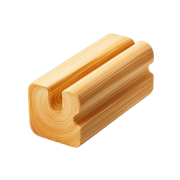 Wooden Log Beam Icon - 3D Isometric Timber Graphic