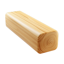 Wooden Log Beam Icon | Realistic 3D Timber Design