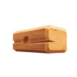 Wooden Log Block Icon - Natural Timber Illustration
