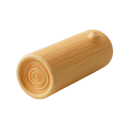 Wooden Log Icon - Natural Timber 3D Illustration