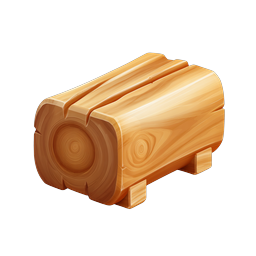Wooden Log Icon - 3D Timber & Forestry Illustration