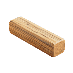 Realistic Wooden Log Icon - Timber & Lumber 3D Render
