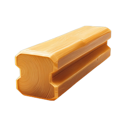 Wooden Log Timber Beam Icon | 3D Realistic Wood