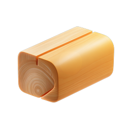 Realistic Wooden Log Icon - 3D Timber Rendering