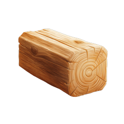 Realistic Wooden Log Icon with Tree Rings