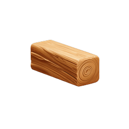 Realistic Wooden Log Icon - Timber Block Illustration