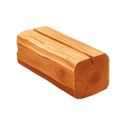Realistic Wooden Log Icon with Tree Rings
