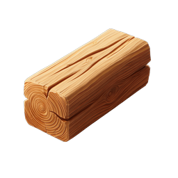 Wooden Log & Timber Icon - Natural Wood Block Graphic