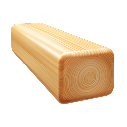 Realistic Wooden Log Timber Beam 3D Icon