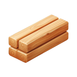 Stacked Wooden Logs Realistic Icon for Carpentry