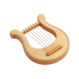 Wooden Lyre Icon - Classical String Instrument