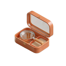 Wooden Magnifying Glass Kit Icon | Realistic 3D