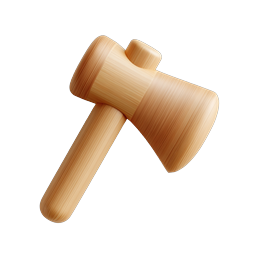 Wooden Mallet Hammer Icon - Realistic Carpentry Tool