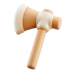 Wooden Mallet Icon - 3D Carpentry Tool Illustration