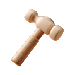 Wooden Mallet 3D Icon | Realistic Tool Design