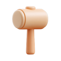 Wooden Mallet Icon - 3D Realistic Kitchen Tool