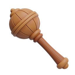 Wooden Maraca Musical Instrument Icon | 3D Render