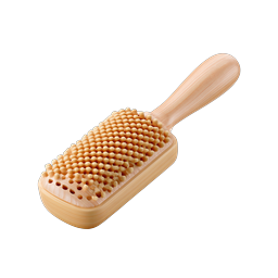 Wooden Massage Brush Icon - Realistic 3D Render