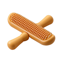 Wooden Massage Roller Icon | 3D Realistic Therapy Tool