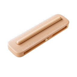 Wooden Measuring Ruler Icon | Realistic Craft Tool
