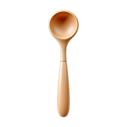 Wooden Measuring Spoon Icon - Kitchen Utensil Symbol