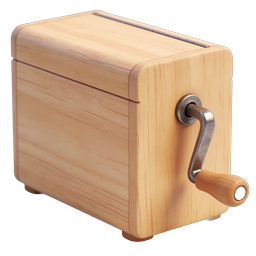 Holz-Kurbelmusikdosen-Icon - Vintage-Melodie